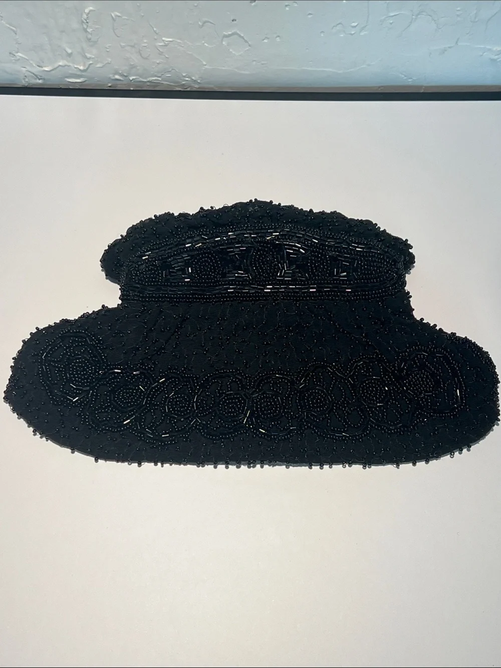 1940s Vintage Evening Clutch Black Beaded Made in Belgium